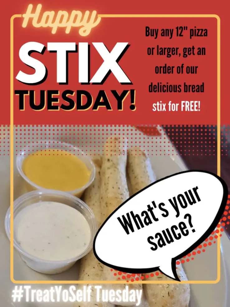 Pizza King Happy Stix Tuesday Deal