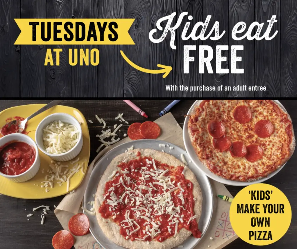 Uno's Pizza Kids Eat Free on Tuesday