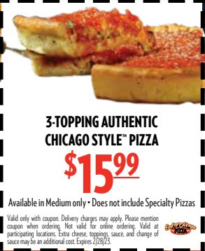 East of Chicago National Pizza Week Printable Coupon