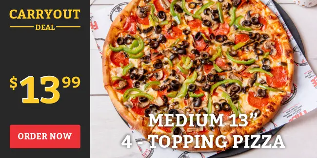 Big Mama's and Papa's Pizzeria National Pizza Day Carryout Deal: Get a Medium 13-inch 4-Topping Pizza for Only $13.99