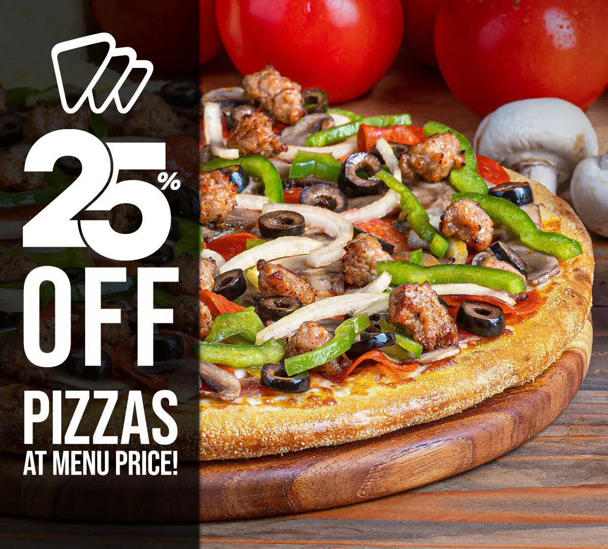 Pizza Guys Presidents Day Get 25% Off Regular Menu-Priced Pizzas