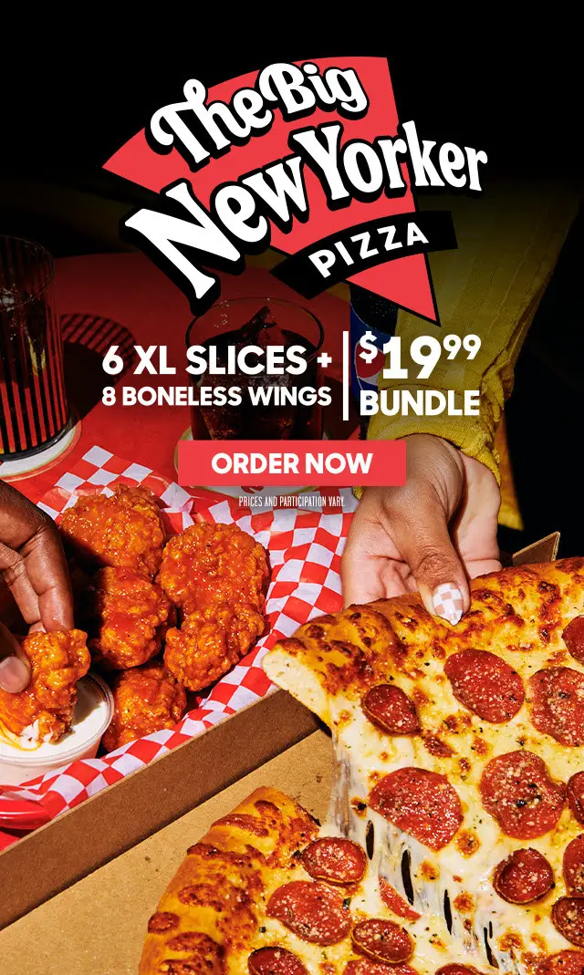 Pizza Hut National Pizza Day Get 6 XL Slices + 8 Boneless Wings for $19.99