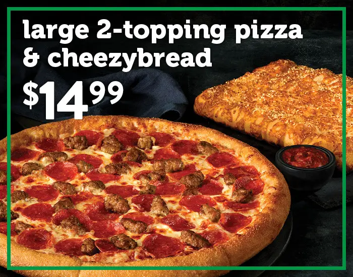 Marco's Pizza National Pizza Day Large 2-Topping and CheezyBread for $14.99