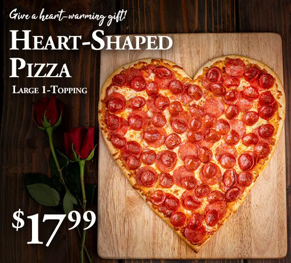 Pizza Guys Valentine's Day Large Heart-Shaped Pizza with 1 Topping For Only $17.99