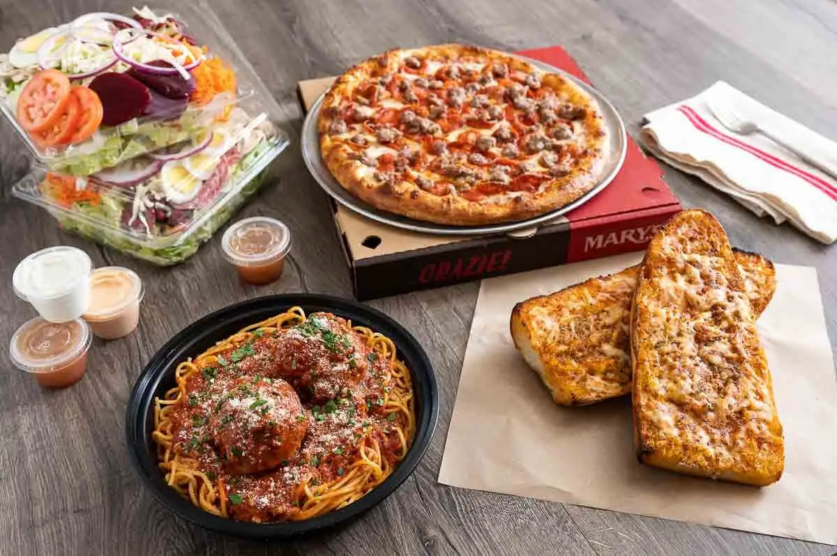 Mary's Pizza Shack Presidents Day Mary's BIG Spaghetti and Pizza Meal Deal for $59.99