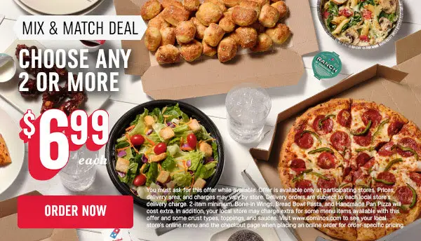 Domino's Pizza National Pizza Day Mix and Match Deal: Choose Any 2 for Only $6.99 Each