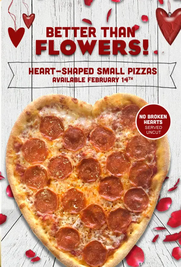 Papa Gino's Valentine's Day Small Heart-Shaped Pizzas Available on February 14