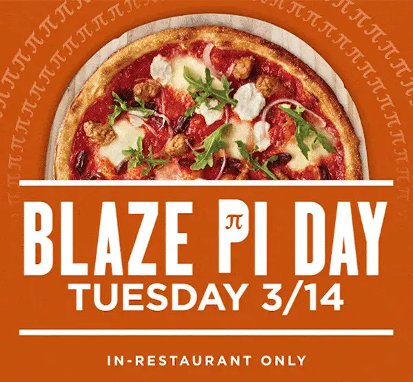Blaze Pizza Pi Day [Pi Day] Enjoy Any 11-inch Pizza for $3.14