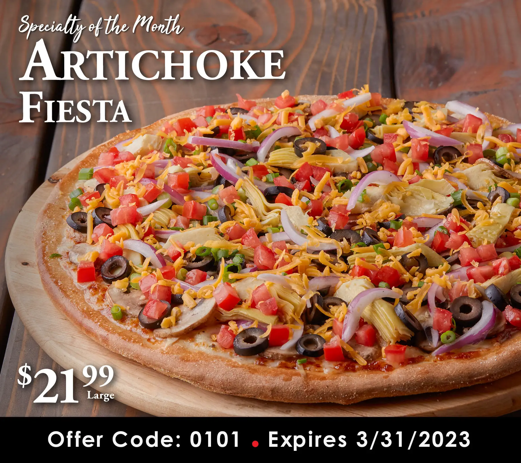 Pizza Guys Pi Day Specialty of the Month: Architoke Fiesta for Only $21.99