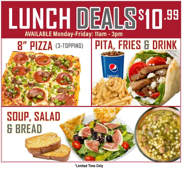 Ledo Pizza Monday Deal Weekday Lunch Deals for $10.99 Only