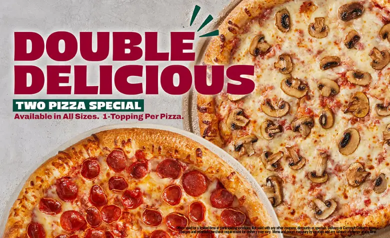 Vocelli Pizza Black Friday Double Special - Enjoy Two 1 Topping Pizzas at Special Price
