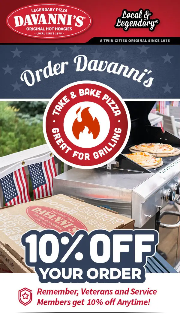 Davanni's Pizza & Hot Hoagies Memorial Day Get 10% Off Your Order 