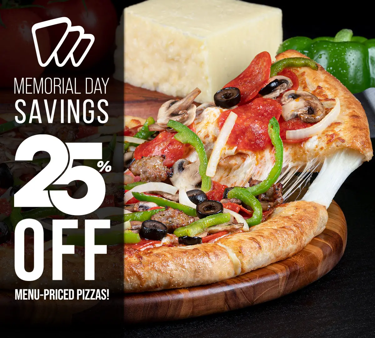 Pizza Guys Memorial Day [Happy Memorial Day] Enjoy 25% Off All Menu-Priced Pizzas
