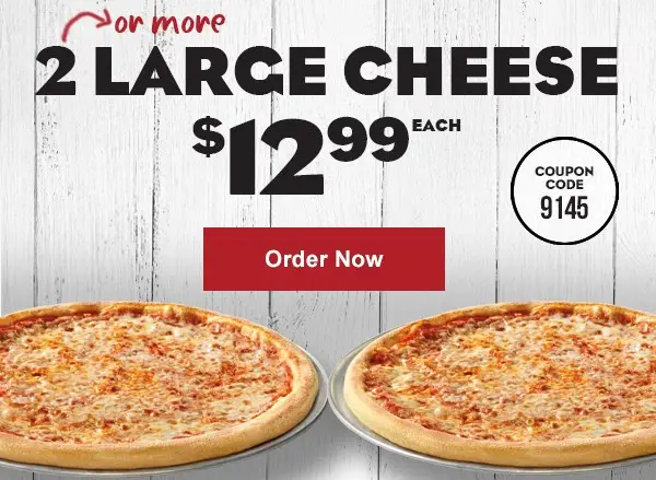 Papa Gino's Memorial Day [Memorial Day] Get Two Large Traditional Cheese Pizzas for $12.99 Each