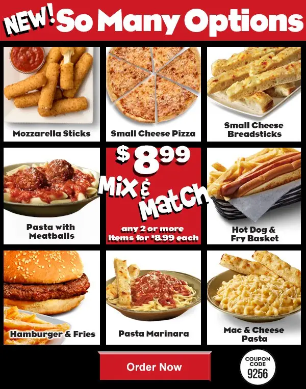 Papa Gino's National Eat What You Want Day Mix and Match For $8.99 each