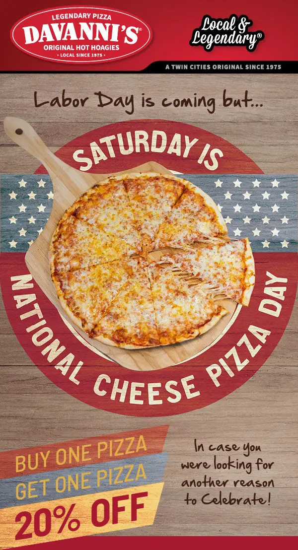 Davanni's Pizza & Hot Hoagies Labor Day [Labor Day] Buy One, Get One Pizza 20% Off