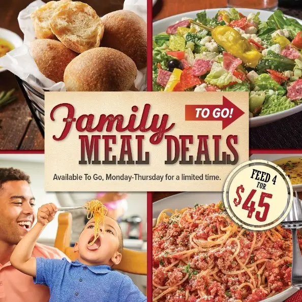 Bertucci's Italian Restaurant Labor Day Family Meals for $45 (Choice of Salad & Entree) *Feeds 4