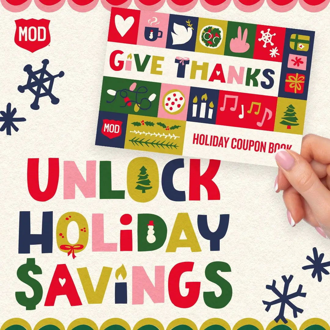 MOD Pizza Black Friday Buy a $30 Gift Card, Get Free MOD Holiday Coupon Book