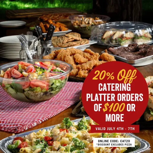 Uno Chicago Grill 4th of July [July 4th] Get 20% Off Catering Platters