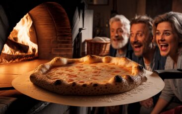 3 people seeing pizza