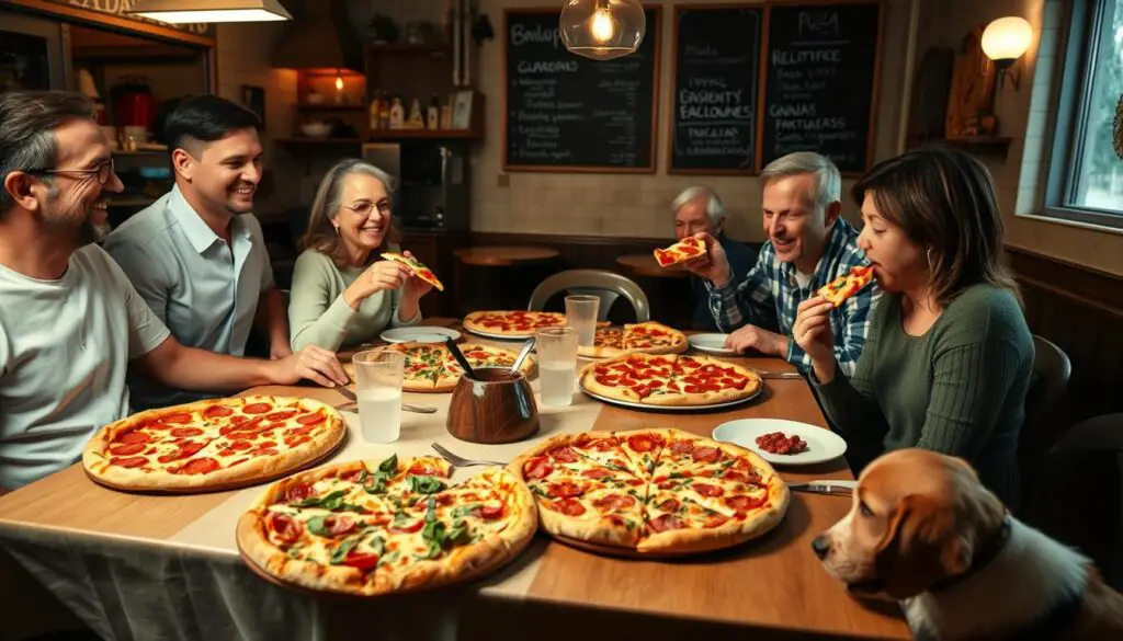 Family eating wasco taylor street pizza