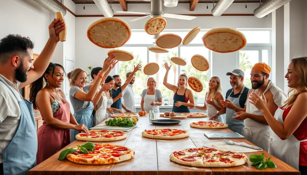  tampa 2024 pizza class enjoying in kitchen