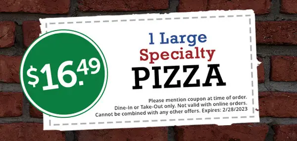 Barro's Pizza National Pizza Day Large Specialty Pizza for Only $16.49