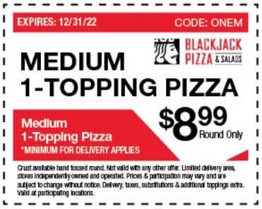 21% Off Blackjack Pizza Coupons, Promo Codes & Deals (Nov 2022)