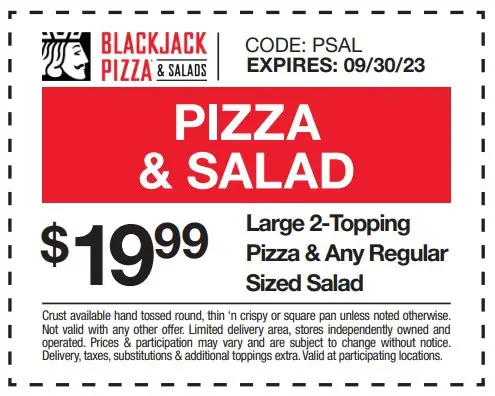 15% Off Blackjack Pizza Coupons, Promo Codes &amp; Deals (Sep 2023)