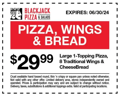 15% Off Blackjack Pizza Coupons, Promo Codes &amp; Deals (Jun 2024)