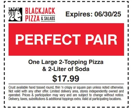 $6 Off Blackjack Pizza Coupons &amp; Deals (Jul 2025)