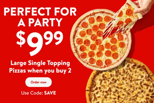 Casey's Pizza National Pizza Month [National Pizza Month] 2 Large 1-Topping Pizzas for Only $9.99 Each