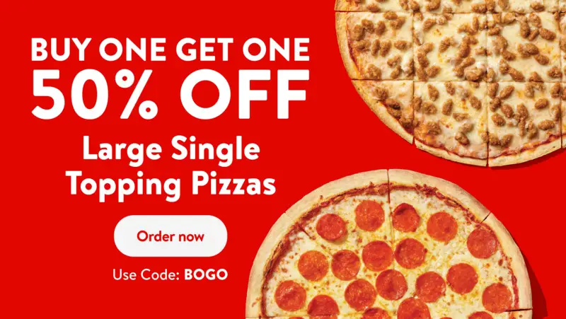 Casey's Pizza Black Friday Buy One, Get One 50% OFF Large Pizzas