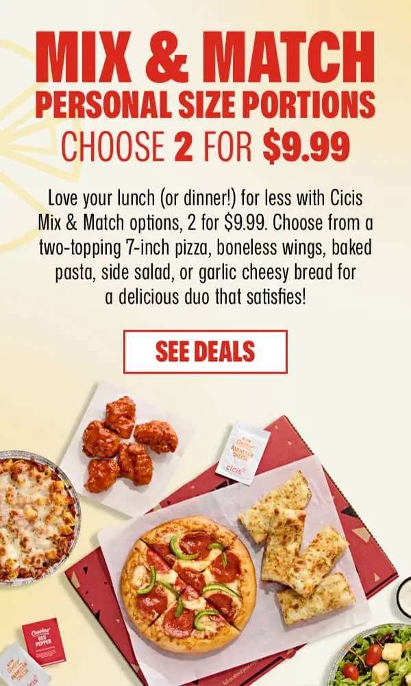 15 Off Cici's Coupons & Deals (Apr 2026)