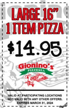 $1 Off Gionino's Pizzeria Coupons, Promo Codes &amp; Deals (Mar 2024)