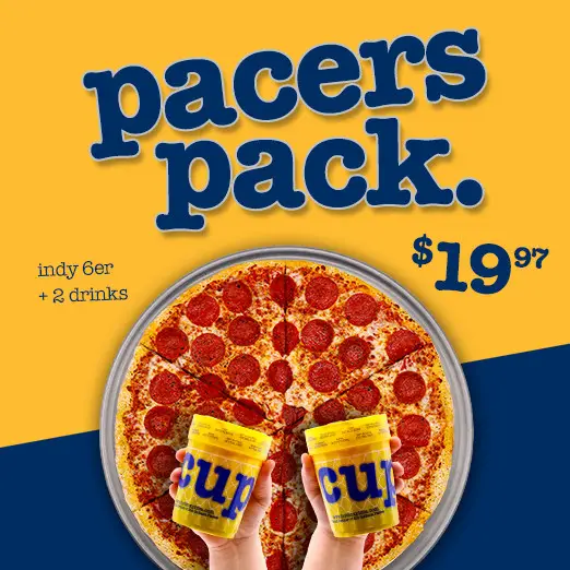 HotBox Pizza Printable Coupon Pacers Pack: Get Indy Pizza + 2 Drinks for $19.97