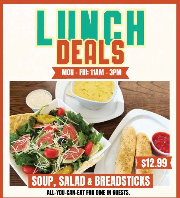 Ledo Pizza Printable Coupon Lunch Deal: Enjoy Endless Soup, Salad, & Breadsticks for $12.99