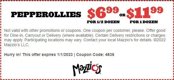 $3 Off Mazzio's Coupons, Promo Codes &amp; Deals (Dec 2022)
