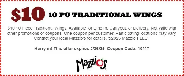 $3 Off Mazzio's Coupons &amp; Deals (Feb 2025)