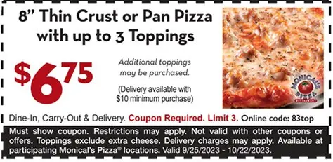 20% Off Monical's Pizza Coupons, Promo Codes &amp; Deals (Oct 2023)