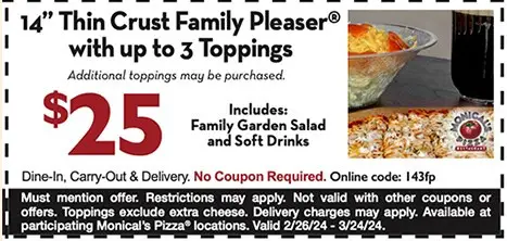 20% Off Monical's Pizza Coupons, Promo Codes &amp; Deals (Feb 2024)