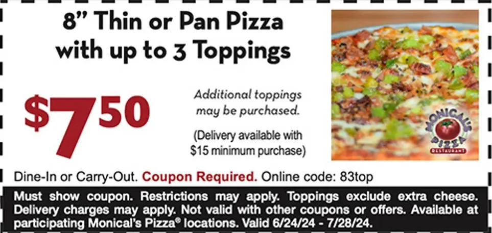 20% Off Monical's Pizza Coupons, Promo Codes &amp; Deals (Jul 2024)