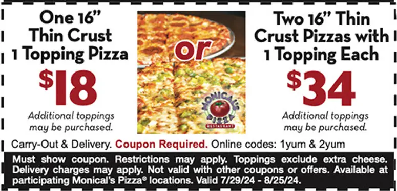 20% Off Monical's Pizza Coupons, Promo Codes &amp; Deals (Aug 2024)