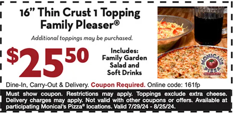 20% Off Monical's Pizza Coupons, Promo Codes &amp; Deals (Aug 2024)