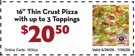 Monical's Pizza Printable Coupon Get 16