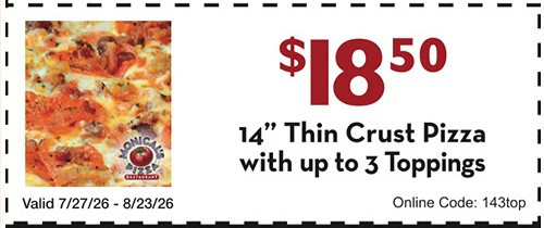 Monical's Pizza Printable Coupon Get 14