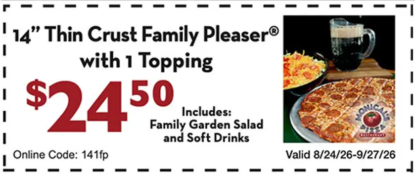 Monical's Pizza Printable Coupon 14