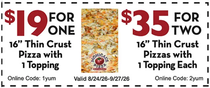 Monical's Pizza Printable Coupon Get Two 16