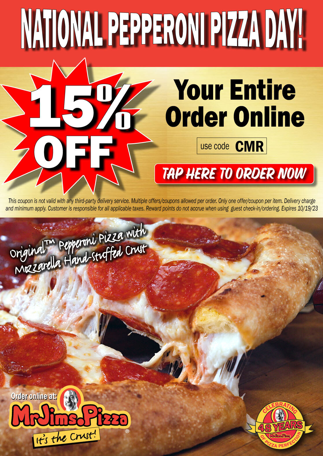 15 Off Mr. Jim's Pizza Coupons, Promo Codes & Deals (Oct 2023)