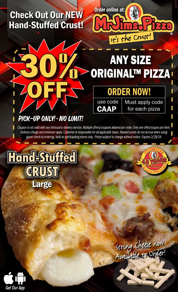 30 Off Mr. Jim's Pizza Coupons, Promo Codes & Deals (Feb 2024)
